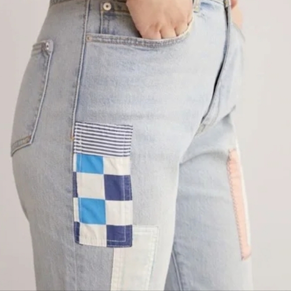 Patchwork Jeans 27 High Rise Light Wash Anthropologie - Picture 6 of 8